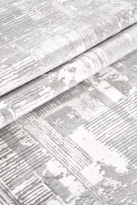 Nova Gri/Krem Robot Süpürgeye Uyumlu Kolay Temizlenebilir Halı Oturma Odası ve Koridor Halısı RP 14 - 7