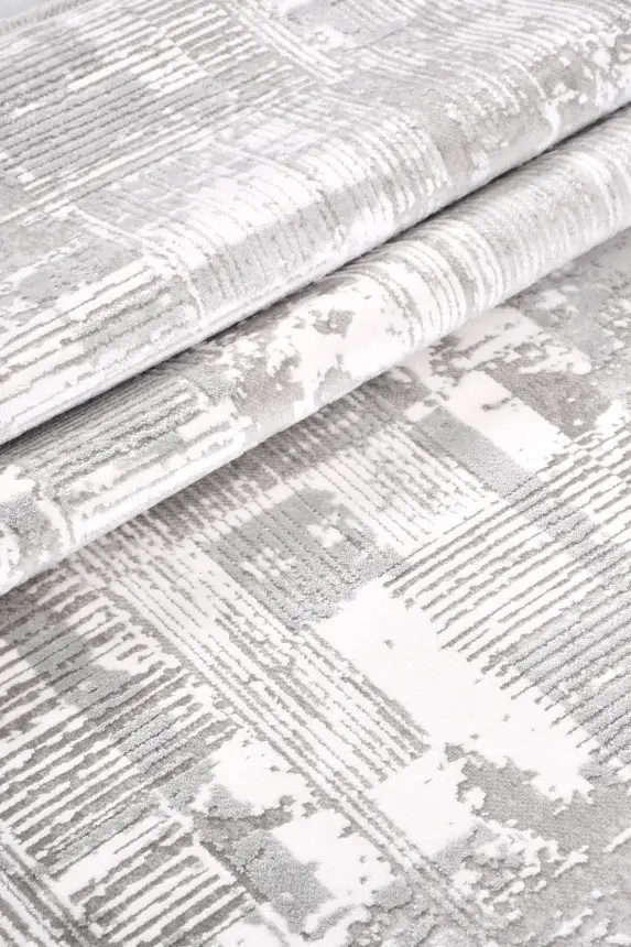 Nova Gri/Krem Robot Süpürgeye Uyumlu Kolay Temizlenebilir Halı Oturma Odası ve Koridor Halısı RP 14 - 7