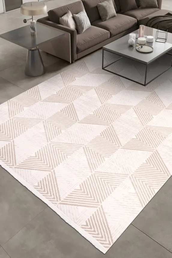 Nova Kahve Robot Süpürgeye Uyumlu Kolay Temizlenebilir Halı Oturma Odası ve Koridor Halısı RP 11 - 1