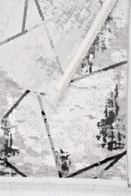 Nova Krem Antrasit Robot Süpürgeye Uyumlu Kolay Temizlenebilir Halı Oturma Odası ve Koridor Halısı RP 15 - 2