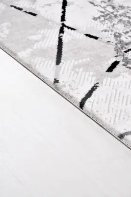 Nova Krem Antrasit Robot Süpürgeye Uyumlu Kolay Temizlenebilir Halı Oturma Odası ve Koridor Halısı RP 15 - 6