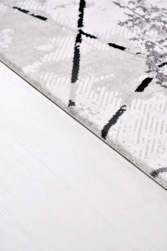 Nova Krem Antrasit Robot Süpürgeye Uyumlu Kolay Temizlenebilir Halı Oturma Odası ve Koridor Halısı RP 15 - 6