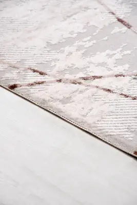 Nova Krem Kahve Robot Süpürgeye Uyumlu Kolay Temizlenebilir Halı Oturma Odası ve Koridor Halısı RP 09 - 4