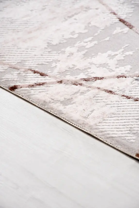 Nova Krem Kahve Robot Süpürgeye Uyumlu Kolay Temizlenebilir Halı Oturma Odası ve Koridor Halısı RP 09 - 4