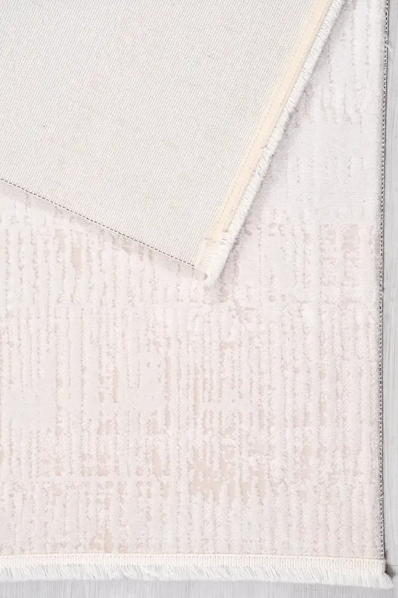 Nova Krem Vizon Robot Süpürgeye Uyumlu Kolay Temizlenebilir Halı Oturma Odası ve Koridor Halısı RP 10 - 7