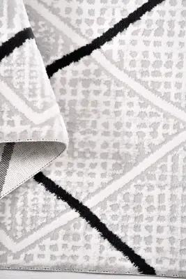 Nova Krem Vizon/Siyah Robot Süpürgeye Uyumlu Kolay Temizlenebilir Halı Oturma Odası ve Koridor Halısı RP 12 - 3