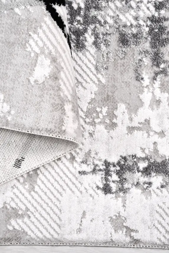 Nova Krem/Antrasit Robot Süpürgeye Uyumlu Kolay Temizlenebilir Halı Oturma Odası ve Koridor Halısı RP 15 - 3