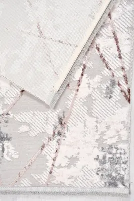 Nova Krem/Kahve Robot Süpürgeye Uyumlu Kolay Temizlenebilir Halı Oturma Odası ve Koridor Halısı RP 09 - 2