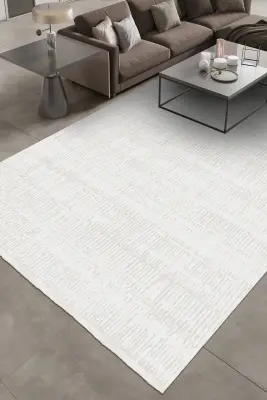 Nova Krem/Vizon Robot Süpürgeye Uyumlu Kolay Temizlenebilir Halı Oturma Odası ve Koridor Halısı RP 10 - 1