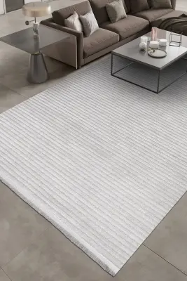 Nova Krem/Vizon Robot Süpürgeye Uyumlu Kolay Temizlenebilir Halı Oturma Odası ve Koridor Halısı RP 13 - 1