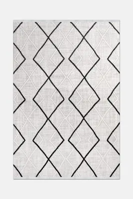 Nova Krem/Vizon/Siyah Robot Süpürgeye Uyumlu Kolay Temizlenebilir Halı Oturma Odası ve Koridor Halısı RP 12 - 5