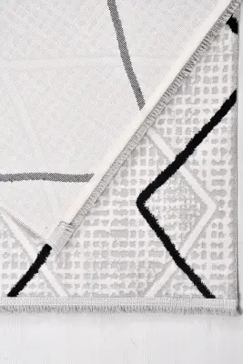 Nova Krem/Vizon/Siyah Robot Süpürgeye Uyumlu Kolay Temizlenebilir Halı Oturma Odası ve Koridor Halısı RP 12 - 6