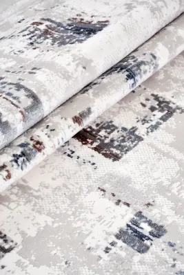 Nova Vizon Gri Robot Süpürgeye Uyumlu Kolay Temizlenebilir Halı Oturma Odası ve Koridor Halısı RP 07 - 6