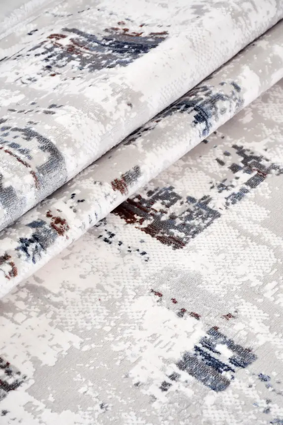 Nova Vizon Gri Robot Süpürgeye Uyumlu Kolay Temizlenebilir Halı Oturma Odası ve Koridor Halısı RP 07 - 6