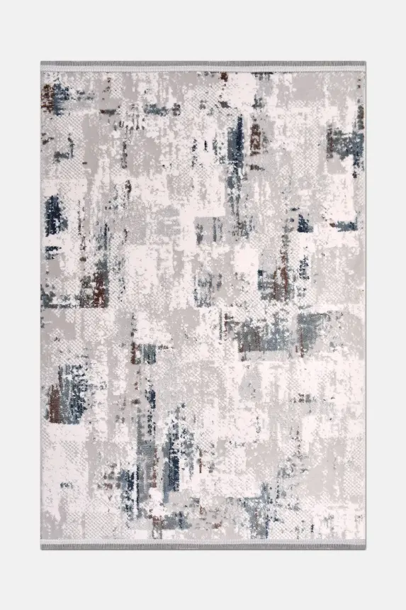 Nova Vizon/Gri Robot Süpürgeye Uyumlu Kolay Temizlenebilir Halı Oturma Odası ve Koridor Halısı RP 07 - 4