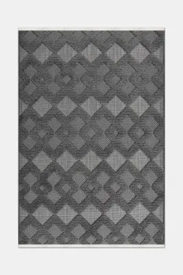 Oasis Antrasit Robot Süpürgeye Uyumlu Kolay Temizlenebilir Halı Oturma Odası, Koridor, Yatak Odası Halısı RP 36 - 1