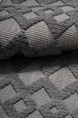 Oasis Antrasit Robot Süpürgeye Uyumlu Kolay Temizlenebilir Halı Oturma Odası, Koridor, Yatak Odası Halısı RP 36 - 2