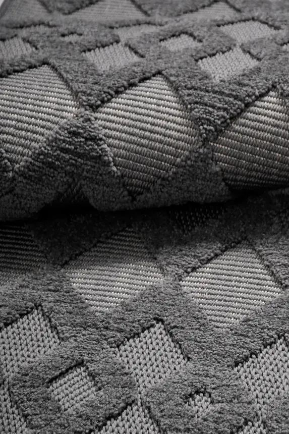 Oasis Antrasit Robot Süpürgeye Uyumlu Kolay Temizlenebilir Halı Oturma Odası, Koridor, Yatak Odası Halısı RP 36 - 2