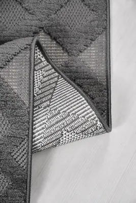 Oasis Antrasit Robot Süpürgeye Uyumlu Kolay Temizlenebilir Halı Oturma Odası, Koridor, Yatak Odası Halısı RP 36 - 4