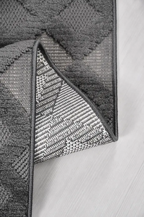 Oasis Antrasit Robot Süpürgeye Uyumlu Kolay Temizlenebilir Halı Oturma Odası, Koridor, Yatak Odası Halısı RP 36 - 4