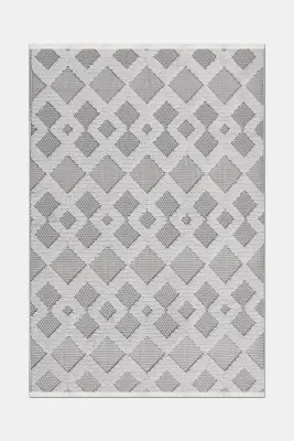 Oasis Bej Gri Robot Süpürgeye Uyumlu Kolay Temizlenebilir Halı Oturma Odası, Koridor, Yatak Odası Halısı RP 37 - 3