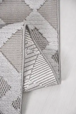 Oasis Bej Gri Robot Süpürgeye Uyumlu Kolay Temizlenebilir Halı Oturma Odası, Koridor, Yatak Odası Halısı RP 37 - 5