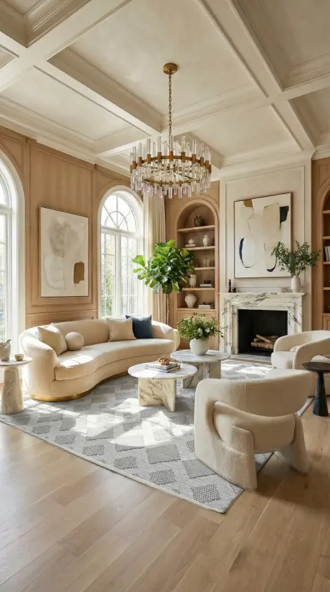 Oasis Bej Gri Robot Süpürgeye Uyumlu Kolay Temizlenebilir Halı Oturma Odası, Koridor, Yatak Odası Halısı RP 37 - 2