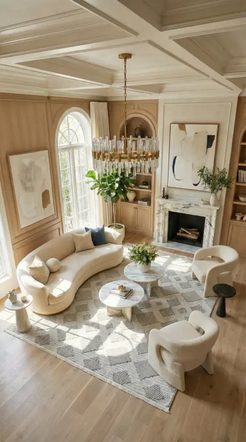 Oasis Bej Gri Robot Süpürgeye Uyumlu Kolay Temizlenebilir Halı Oturma Odası, Koridor, Yatak Odası Halısı RP 37 - 1