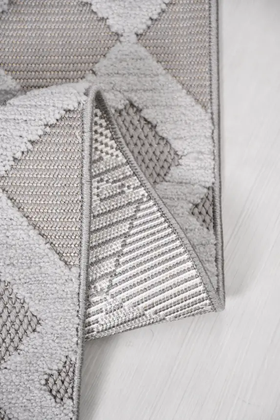 Oasis Bej/Gri Robot Süpürgeye Uyumlu Kolay Temizlenebilir Halı Oturma Odası, Koridor, Yatak Odası Halısı RP 37 - 3