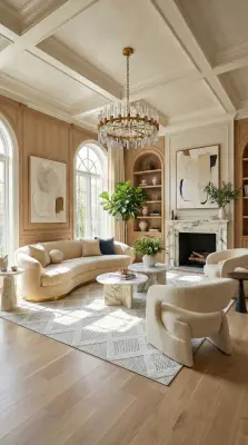 Oasis Beyaz Bej Robot Süpürgeye Uyumlu Kolay Temizlenebilir Halı Oturma Odası, Koridor, Yatak Odası Halısı RP 35 - 2