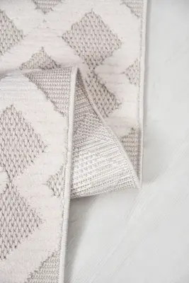 Oasis Beyaz/Bej Robot Süpürgeye Uyumlu Kolay Temizlenebilir Halı Oturma Odası, Koridor, Yatak Odası Halısı RP 35 - 6