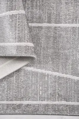 Olvin Gri Robot Süpürgeye Uyumlu Kolay Temizlenebilir Halı Salon, Oturma Odası ve Koridor Halısı RP 26 - 2