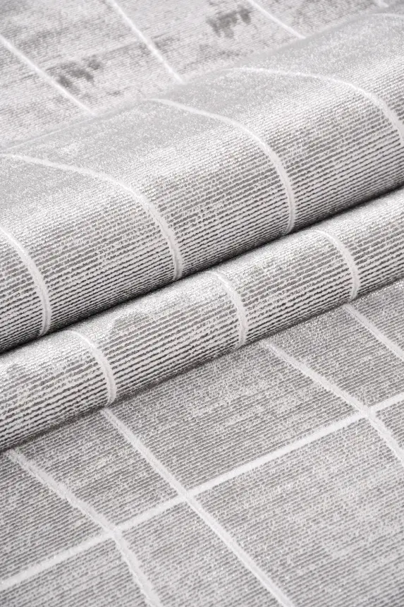 Olvin Gri Robot Süpürgeye Uyumlu Kolay Temizlenebilir Halı Salon, Oturma Odası ve Koridor Halısı RP 26 - 6