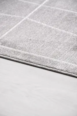 Olvin Gri Robot Süpürgeye Uyumlu Kolay Temizlenebilir Halı Salon, Oturma Odası ve Koridor Halısı RP 26 - 7