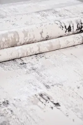 Olvin Krem Gri Robot Süpürgeye Uyumlu Kolay Temizlenebilir Halı Salon, Oturma Odası ve Koridor Halısı RP 21 - 2