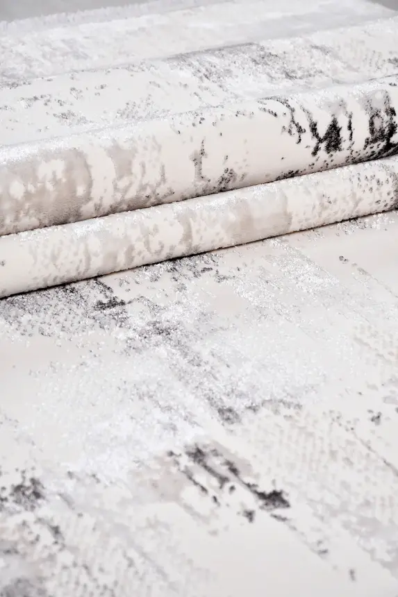 Olvin Krem Gri Robot Süpürgeye Uyumlu Kolay Temizlenebilir Halı Salon, Oturma Odası ve Koridor Halısı RP 21 - 2