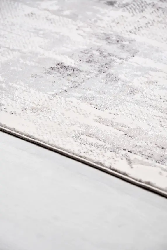 Olvin Krem Gri Robot Süpürgeye Uyumlu Kolay Temizlenebilir Halı Salon, Oturma Odası ve Koridor Halısı RP 21 - 3