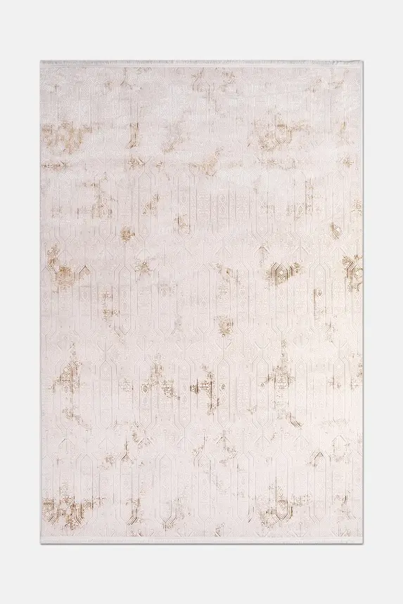 Olvin Krem Kahve Robot Süpürgeye Uyumlu Kolay Temizlenebilir Halı Salon, Oturma Odası ve Koridor Halısı RP 19 - 1