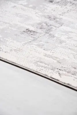 Olvin Krem/Gri Robot Süpürgeye Uyumlu Kolay Temizlenebilir Halı Salon, Oturma Odası ve Koridor Halısı RP 21 - 2