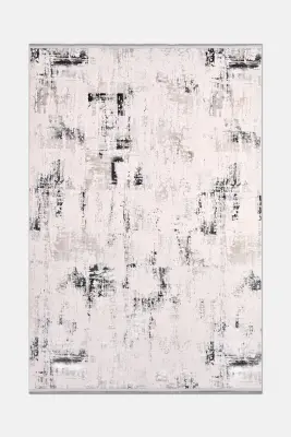 Olvin Krem/Gri Robot Süpürgeye Uyumlu Kolay Temizlenebilir Halı Salon, Oturma Odası ve Koridor Halısı RP 21 - 3