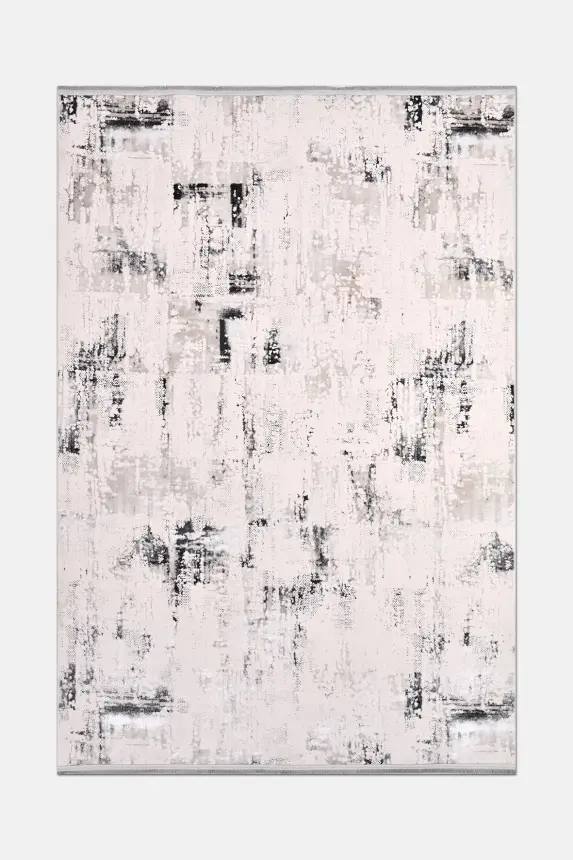 Olvin Krem/Gri Robot Süpürgeye Uyumlu Kolay Temizlenebilir Halı Salon, Oturma Odası ve Koridor Halısı RP 21 - 3