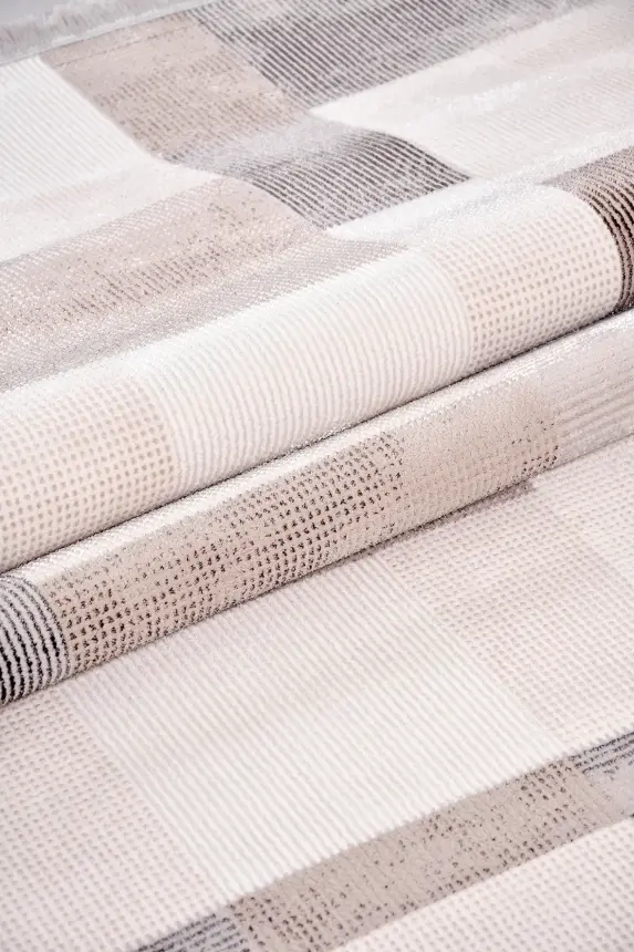 Olvin Krem/Kahve Robot Süpürgeye Uyumlu Kolay Temizlenebilir Halı Salon, Oturma Odası ve Koridor Halısı RP 24 - 4