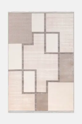 Olvin Vizon Kahve Robot Süpürgeye Uyumlu Kolay Temizlenebilir Halı Salon, Oturma Odası ve Koridor Halısı RP 23 - 1