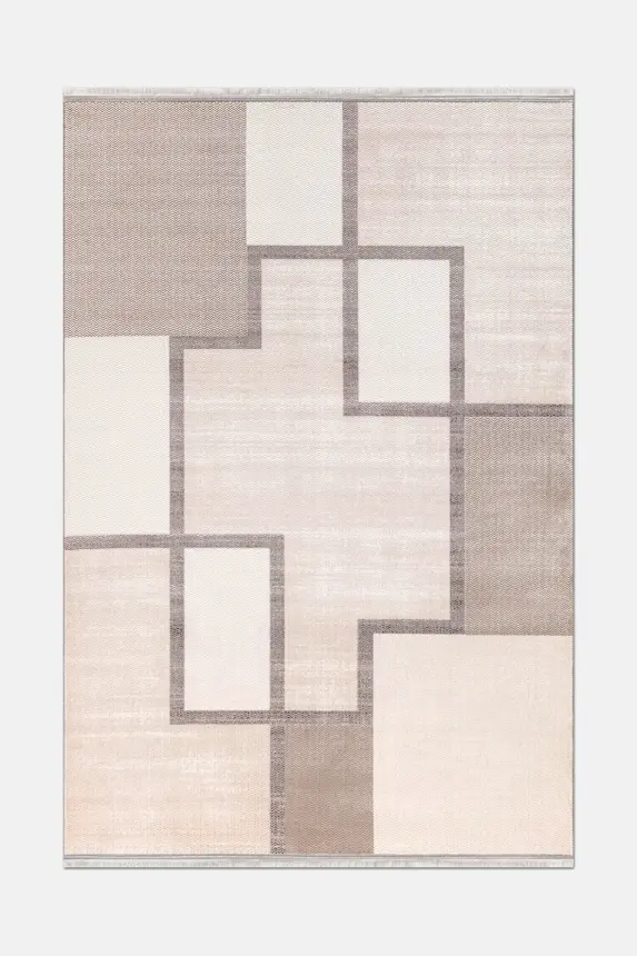 Olvin Vizon Kahve Robot Süpürgeye Uyumlu Kolay Temizlenebilir Halı Salon, Oturma Odası ve Koridor Halısı RP 23 - 1