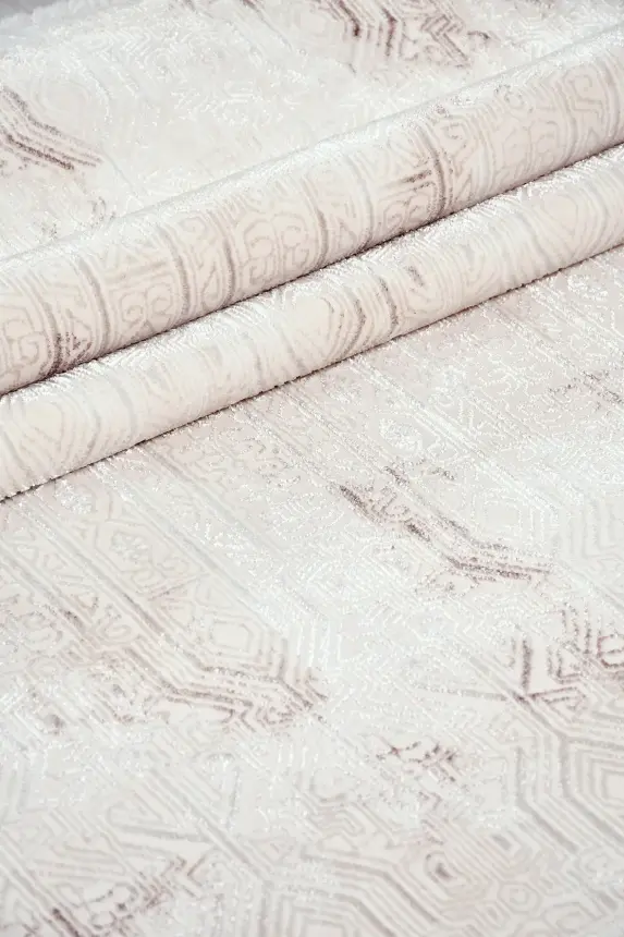 Olvin Vizon Krem Robot Süpürgeye Uyumlu Kolay Temizlenebilir Halı Salon, Oturma Odası ve Koridor Halısı RP 28 - 4