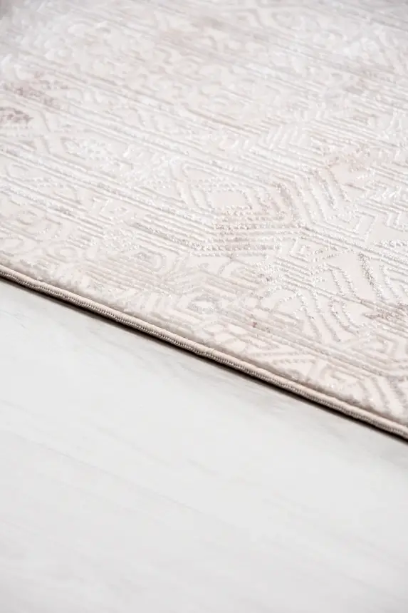 Olvin Vizon Krem Robot Süpürgeye Uyumlu Kolay Temizlenebilir Halı Salon, Oturma Odası ve Koridor Halısı RP 28 - 5