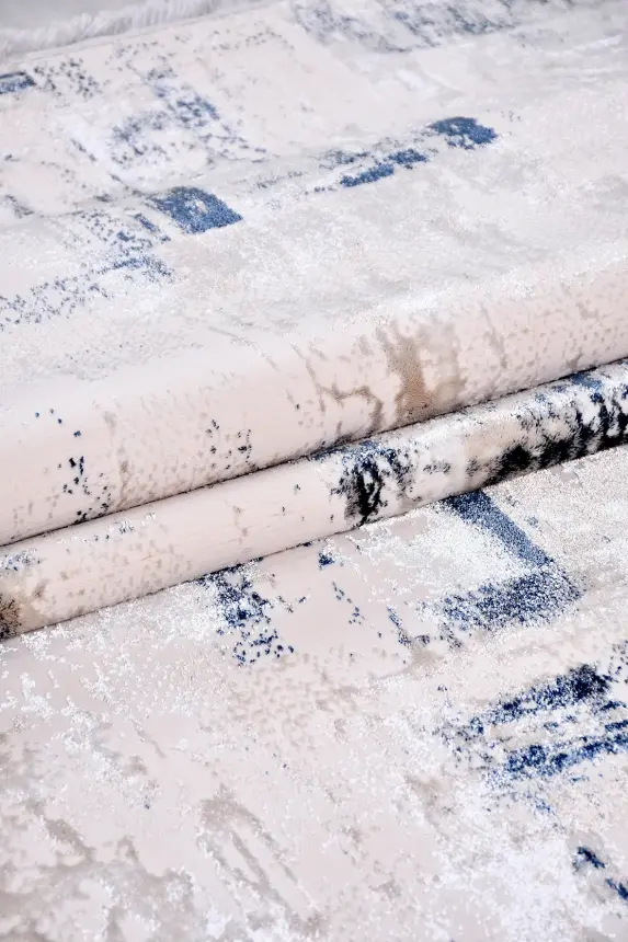 Olvin Vizon Mavi Robot Süpürgeye Uyumlu Kolay Temizlenebilir Halı Salon, Oturma Odası ve Koridor Halısı RP 20 - 2