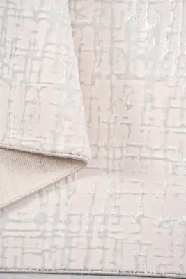 Olvin Vizon/Bej Robot Süpürgeye Uyumlu Kolay Temizlenebilir Halı Salon, Oturma Odası ve Koridor Halısı RP 18 - 1