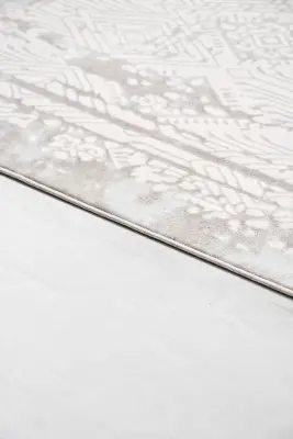 Olvin Vizon/Bej Robot Süpürgeye Uyumlu Kolay Temizlenebilir Halı Salon, Oturma Odası ve Koridor Halısı RP 22 - 3