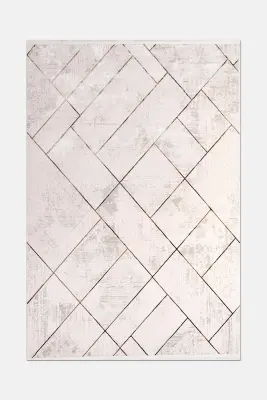 Olvin Vizon/Kahve Robot Süpürgeye Uyumlu Kolay Temizlenebilir Halı Salon, Oturma Odası ve Koridor Halısı RP 17 - 3